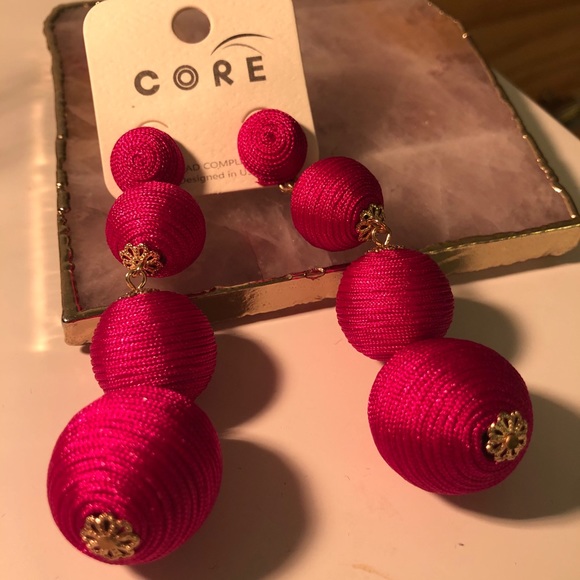 Thread Ball Drop Earrings - Picture 2 of 2